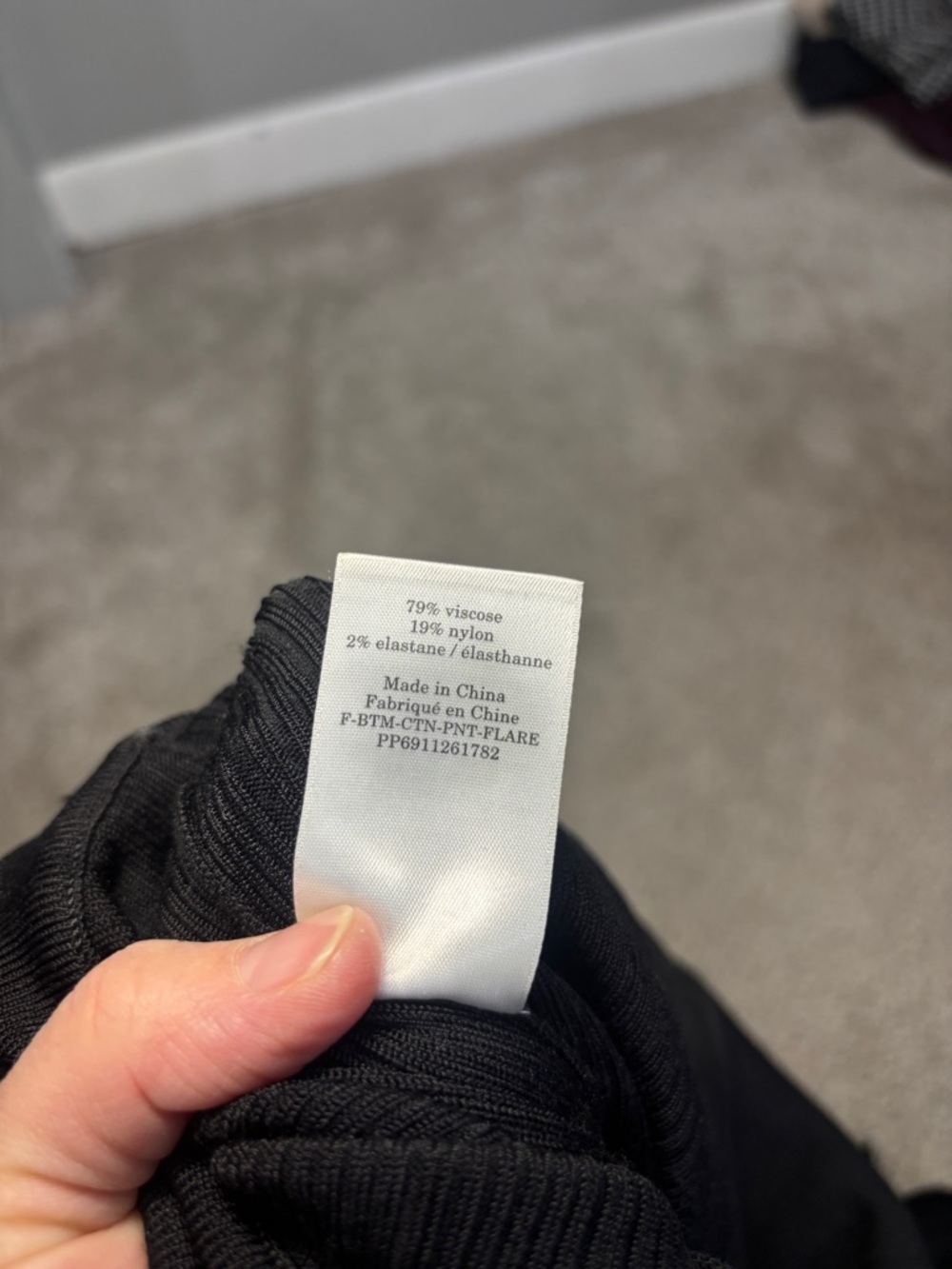 Everlane The Rib Knit Pant Lounge Flare Scalloped Hem Black S - Picture 3 of 13